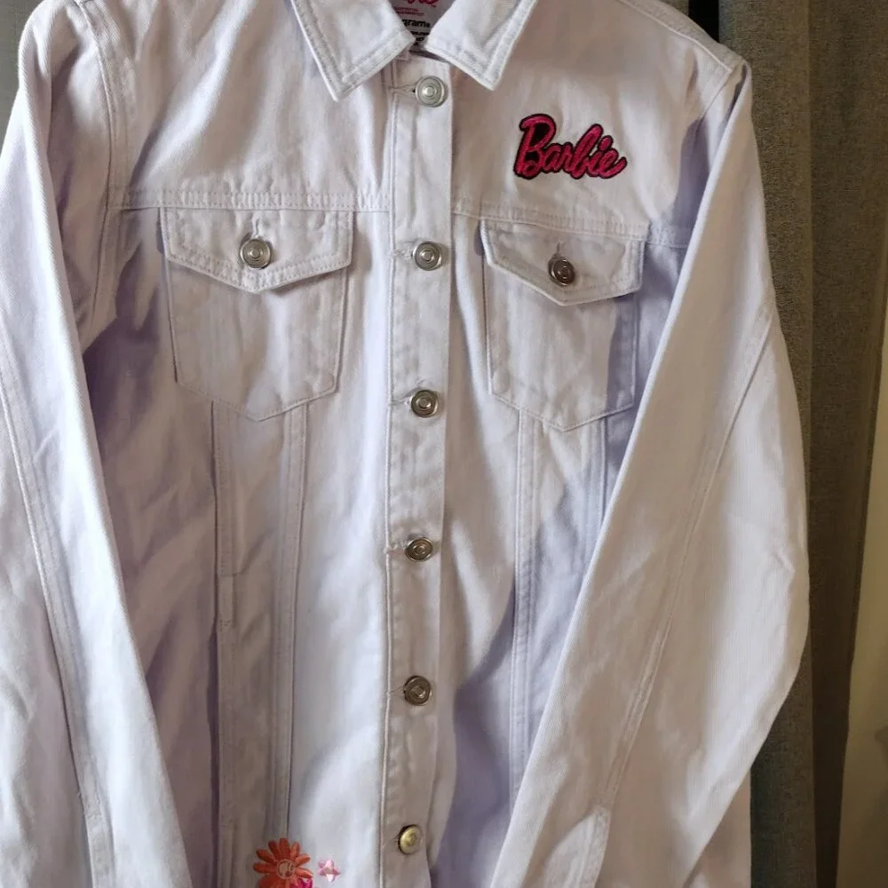 Barbie Truck Tour Lavender Denim Jacket Embroidered Logo 100% Cotton - Picture 14 of 14